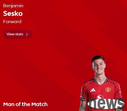 1 goal and 2 key passes, Sheshko was selected as Manchester United 2-0 Sunderland s best game