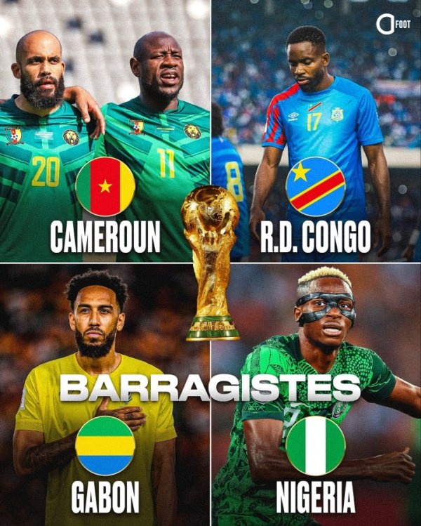 African play-off matches confirmed: Nigeria vs Gabon, Cameroon vs Congo