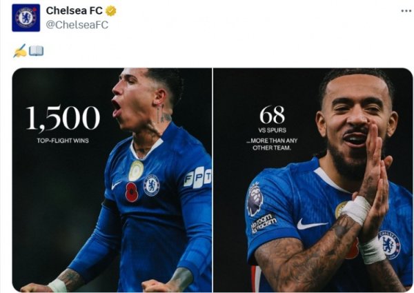 Chelsea reached the milestone of 1,500 top-flight wins, with 68 wins against Tottenham being the most