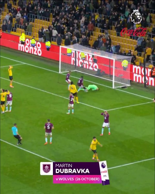 Premier League s best save of October: Burnley goalkeeper Dubravka saves Wolves defender Bueno s shot