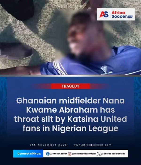 Appalling! 😨Violent incidents occurred in the Nigerian league, a Ghanaian player was scratched on his neck